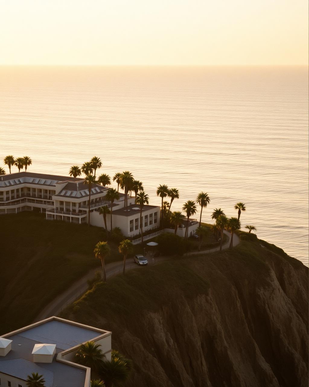 A coastal resort community above the California shoreline
